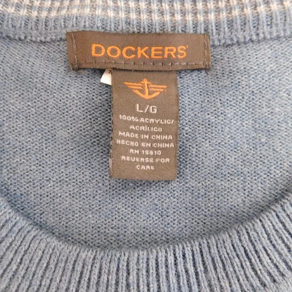 Dockers‎ Pullover Sweater Mens's L Crewneck Blue Gray